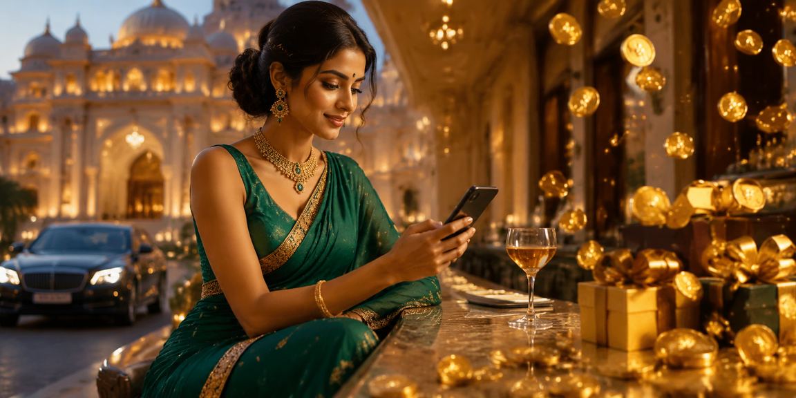 Mobile gaming with mp7 in classic Indian attire
