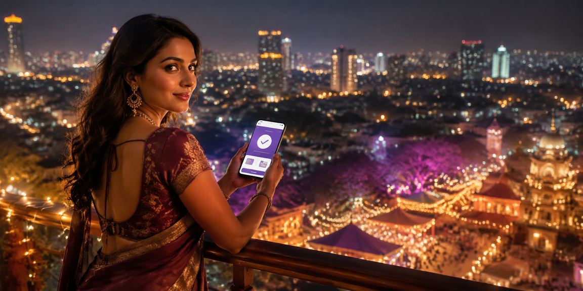 Mobile payment experience in Pune city at night market